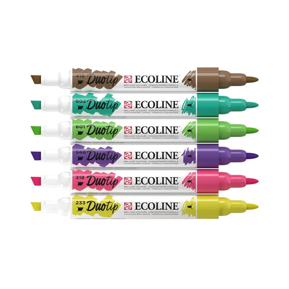 Ecoline Duotip botaniske farver, 6 stk.