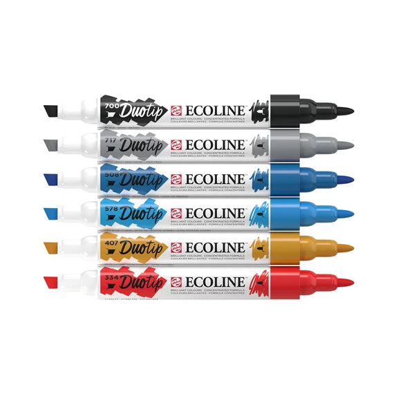 Ecoline Duotip Urban farver, 6 stk