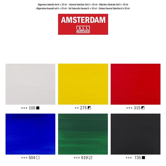 Amsterdam standard series 6 x 20 ml sæt