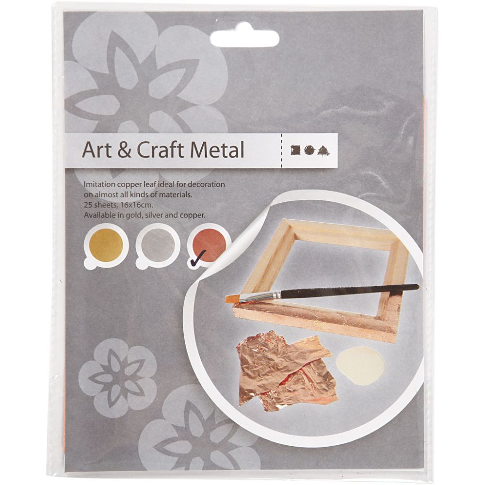 Slagmetal m/25 ark, 16x16 cm - Kobber