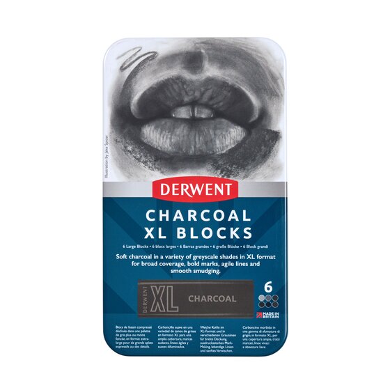 Derwent, Charcoal XL Blocks, 6 stk.