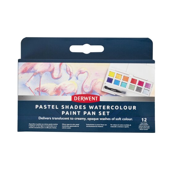 Derwent Pastel Shades Watercolour Paint Pan Set, 12 stk.