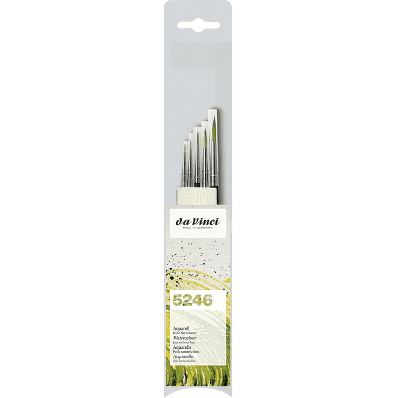 Da Vinci - 5246 - akvarel penselsæt 5 stk. + sæbe