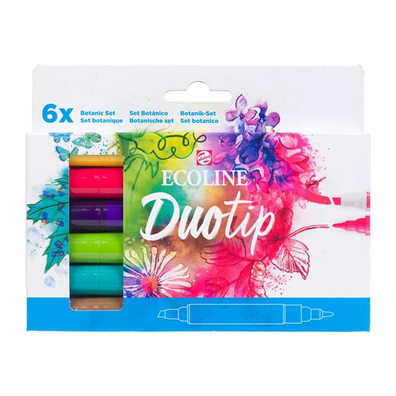 Ecoline Duotip botaniske farver, 6 stk.