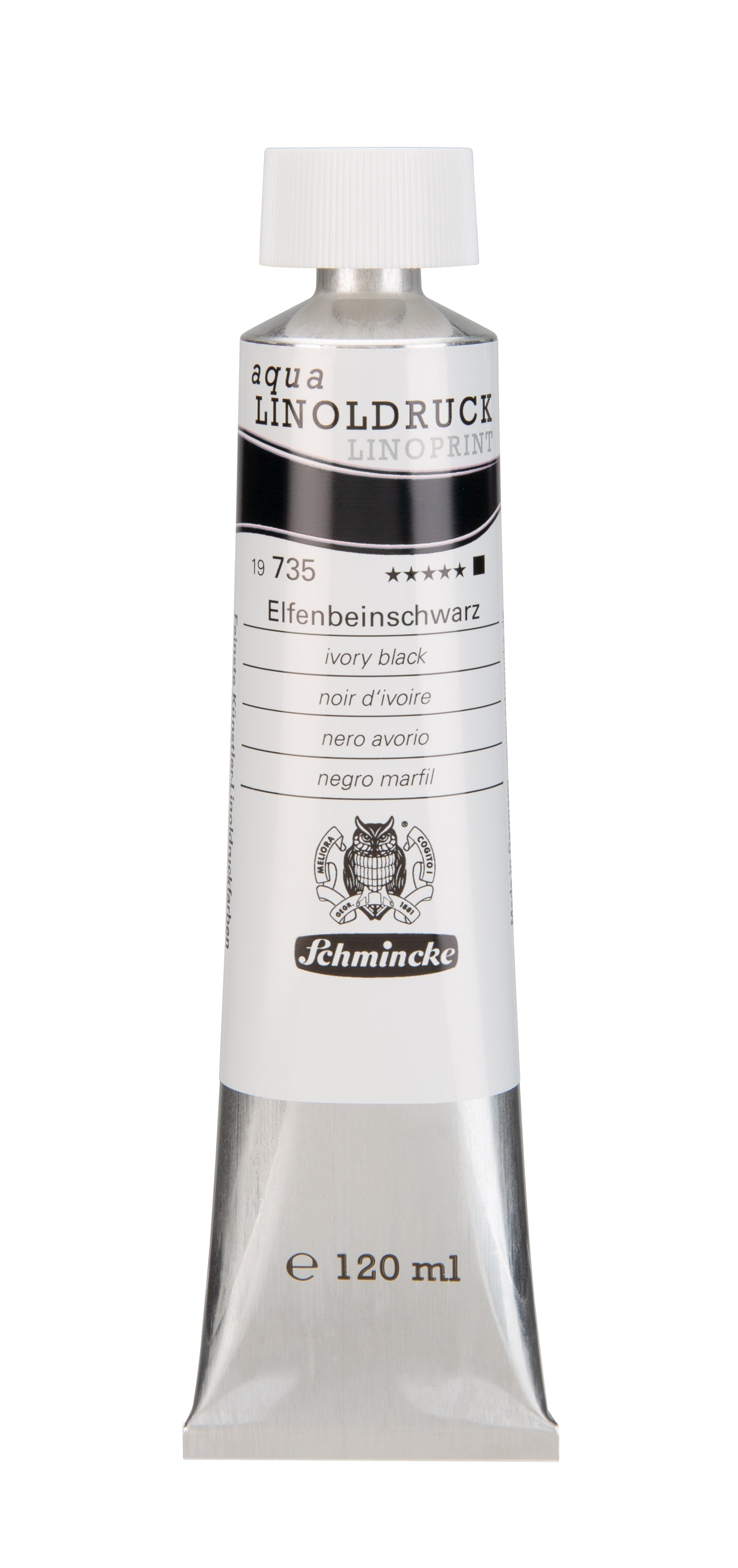 Schmincke Aqua Linoprint, 120 ml - Ivory black