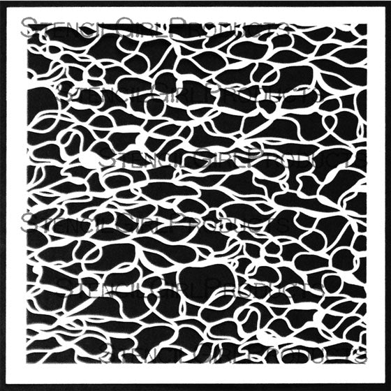 Stencil Girl Abstract Water Surface Stencil, 15 x 15 cm