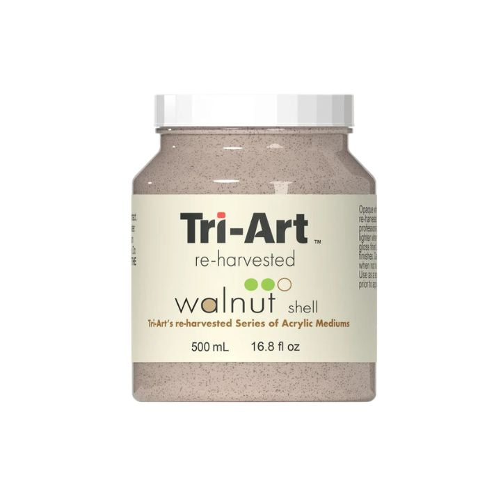Tri-Art Re-harvested Walnut Shell 500 ml – strukturmedium med let tonede valnøddeskalspartikler