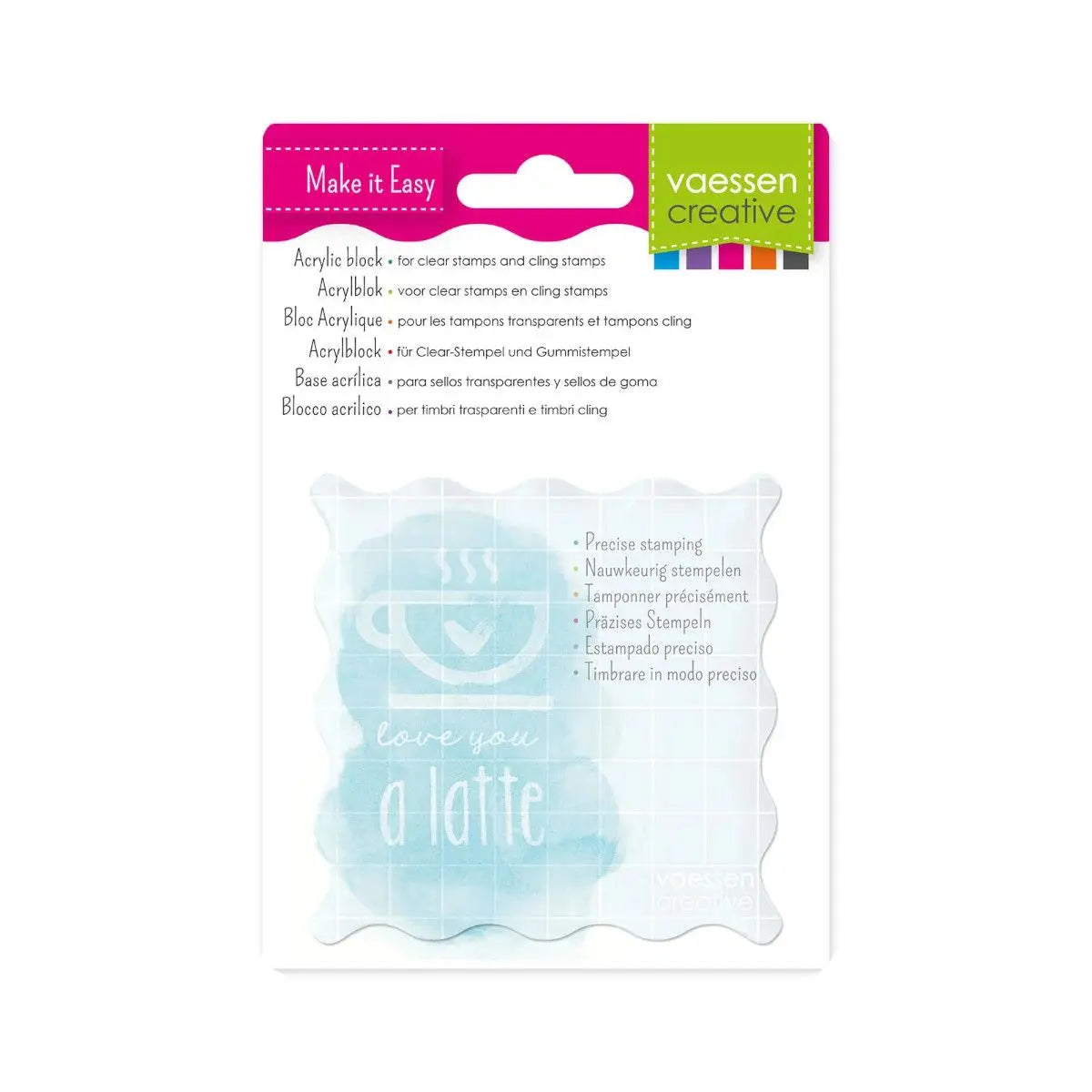 Akryl Stamp Block, 9 x 9 x 0.8 cm