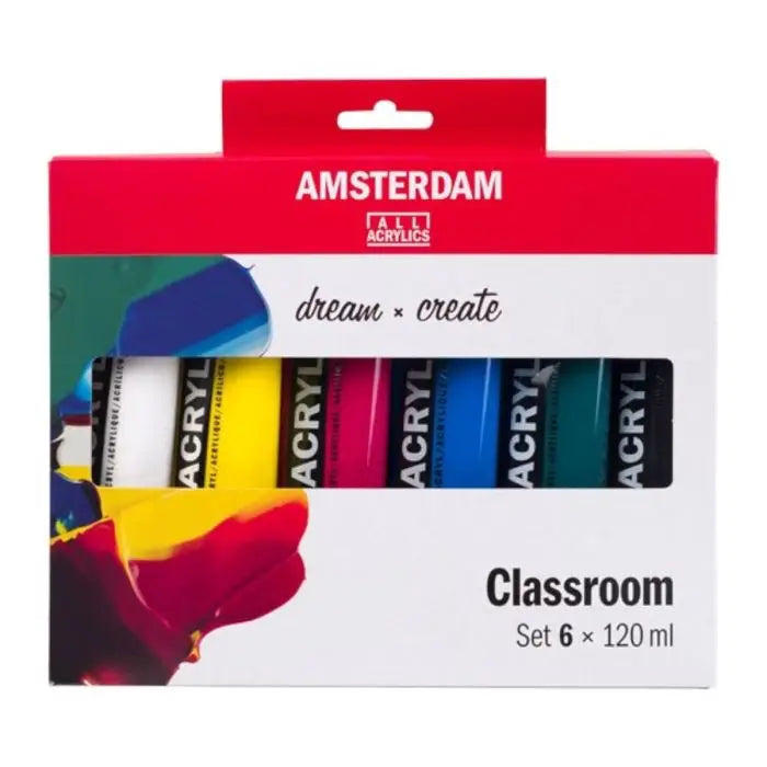 Amsterdam, akrylmaling, primary set, 120 ml, 6 stk - Classroom