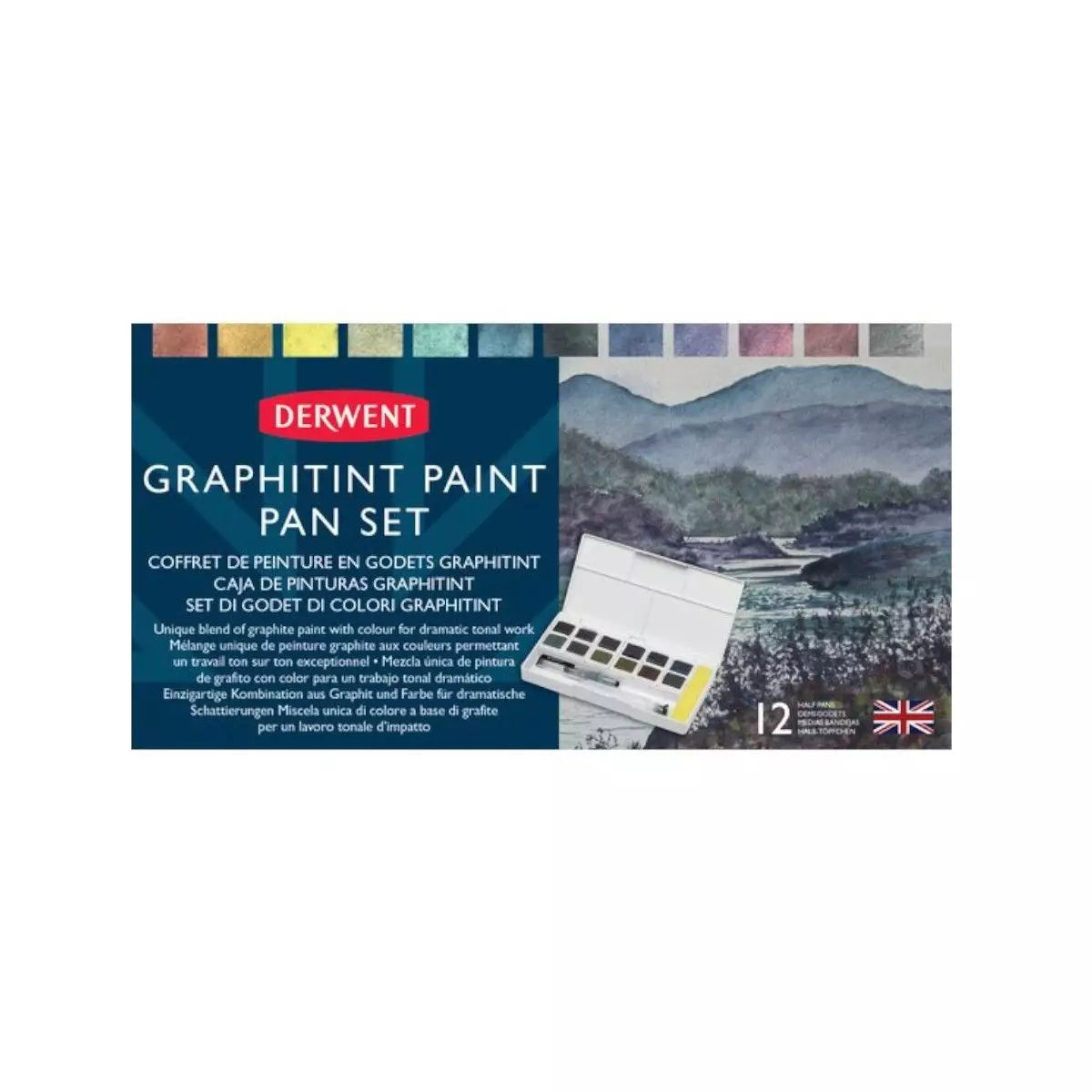 Derwent, Graphitint paint pan sæt, 12 farver