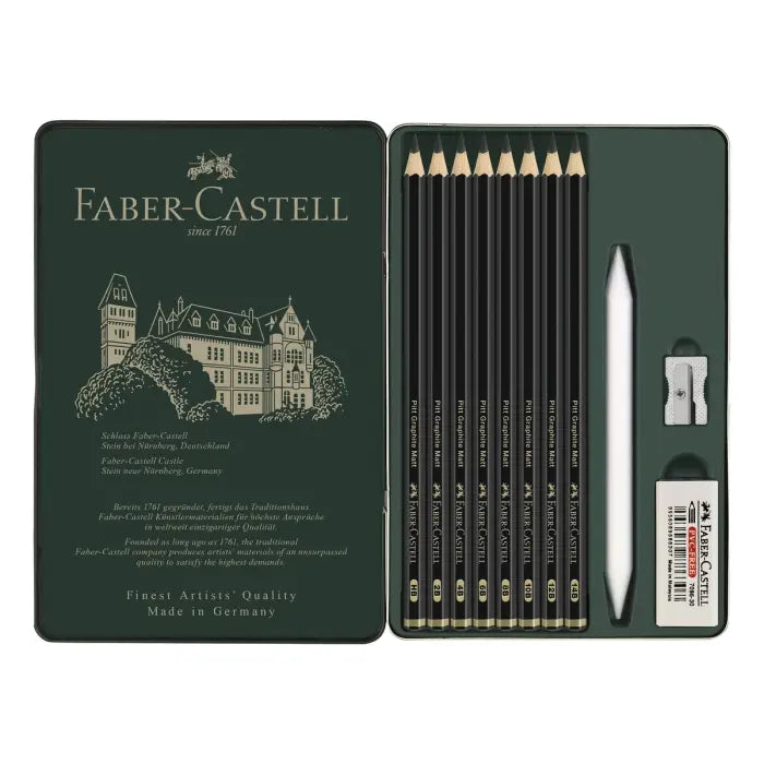 Faber Castell, Pitt Graphite Mat Pencils, tin box, 6 stk