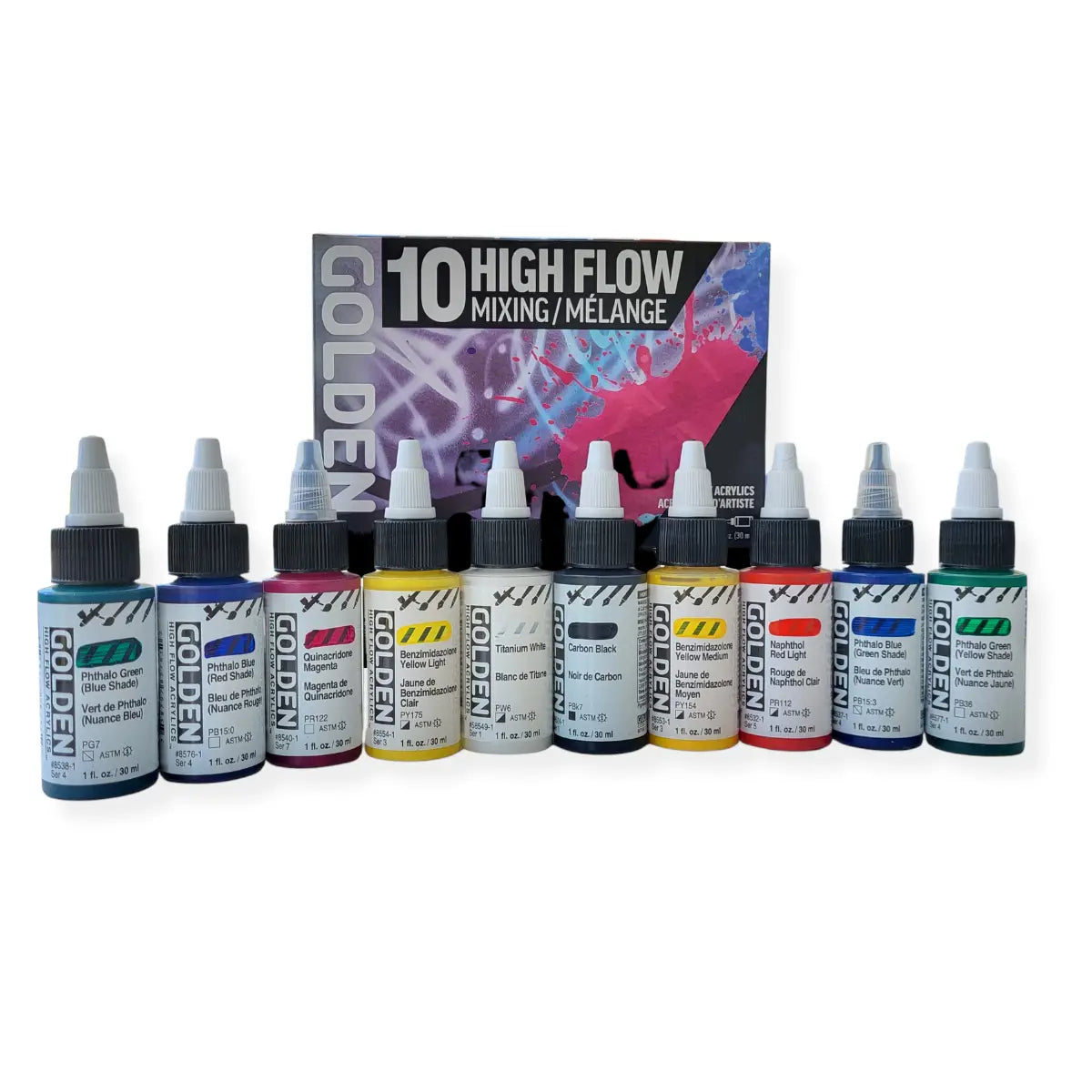 Golden sæt, High Flow Mixing, 10 x 30 ml