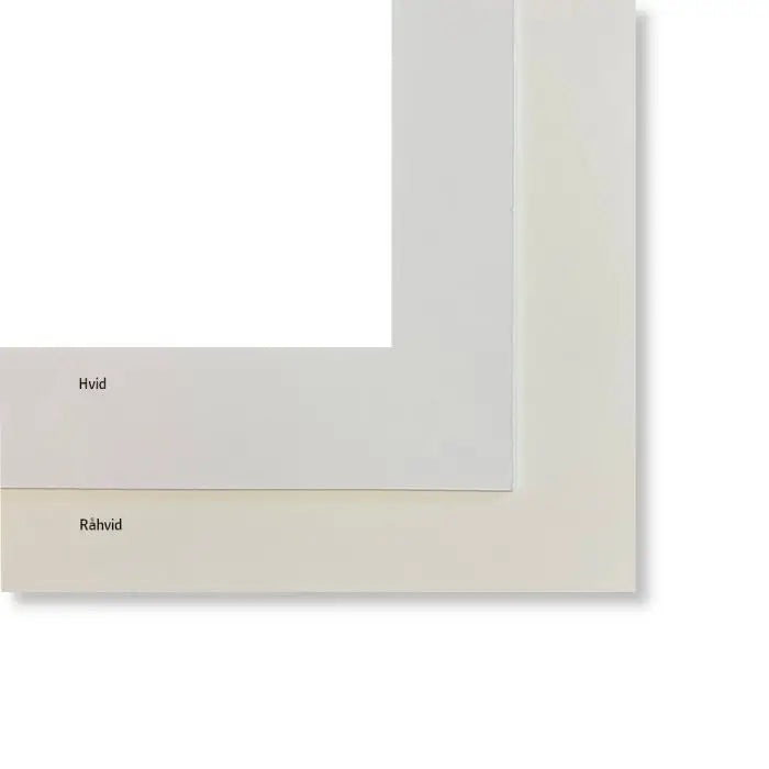 Hvid passepartout, Kvadrat, 2 mm.