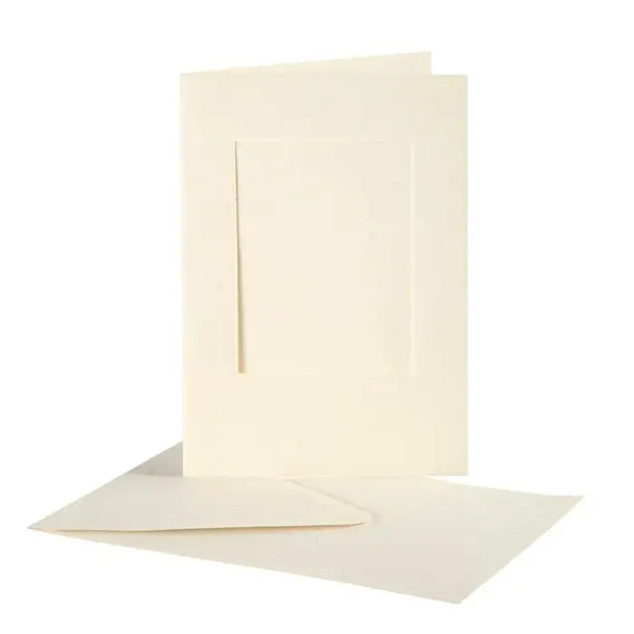 Passepartout kort med kuvert, A6, 10,5x15 cm, 10 stk.