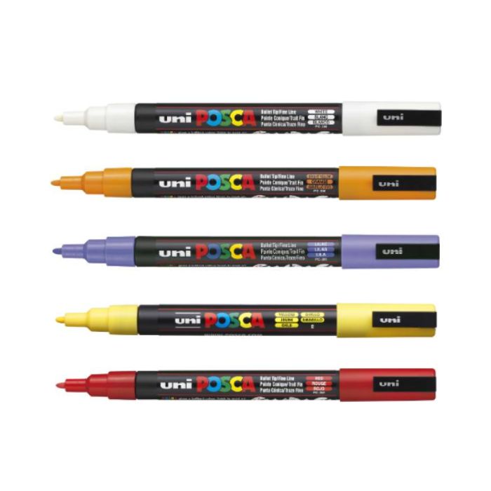 Posca PC 3M markere med fin spids i forskellige farver