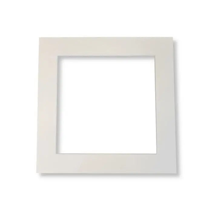 Råhvid passepartout, kvadrat, 2 mm.