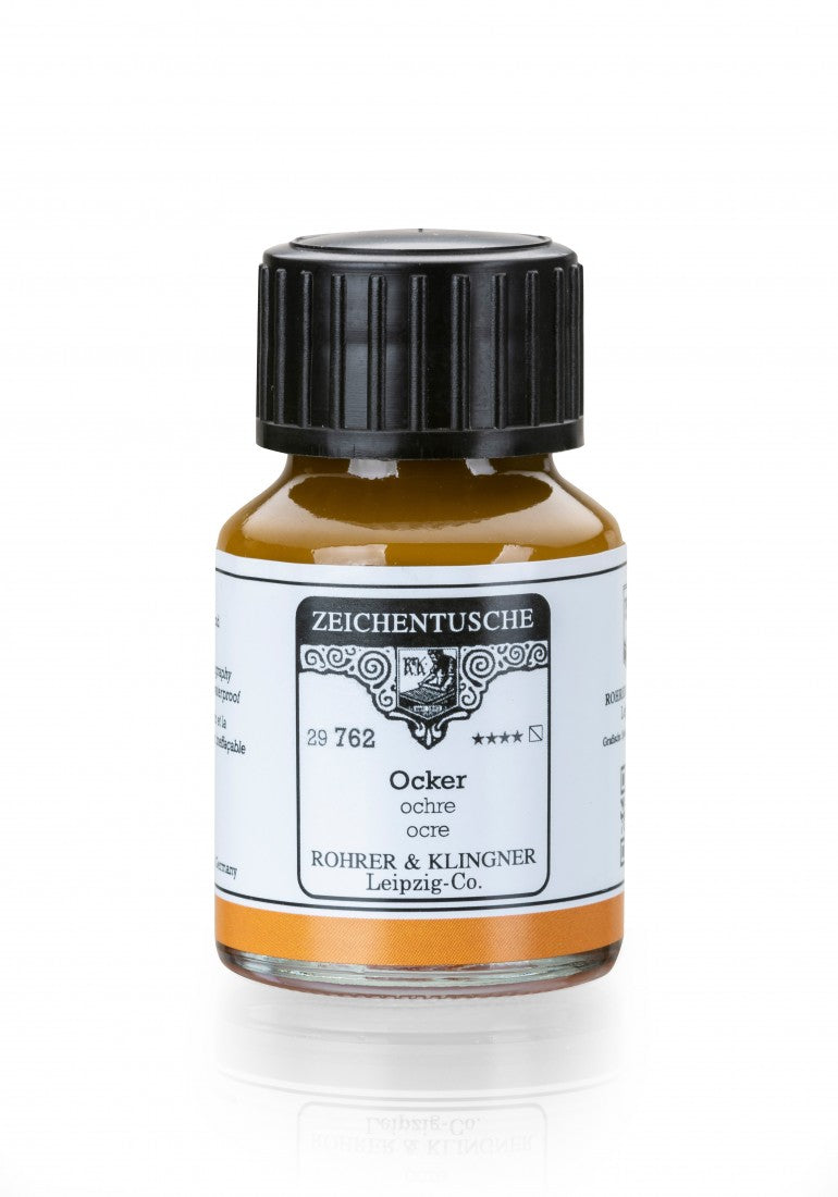 Rohrer & Klingner, Vandbaseret ink / tusch, 50 ml - Ocker