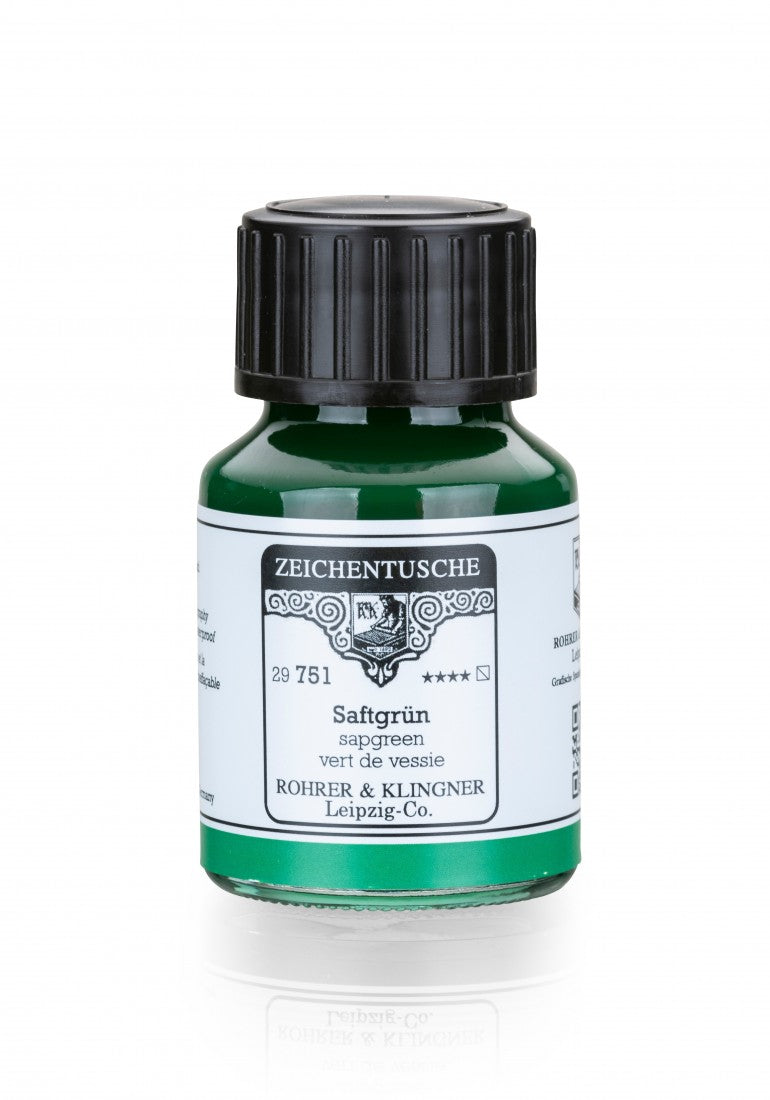 Rohrer & Klingner, Vandbaseret ink / tusch, 50 ml - Sap Green