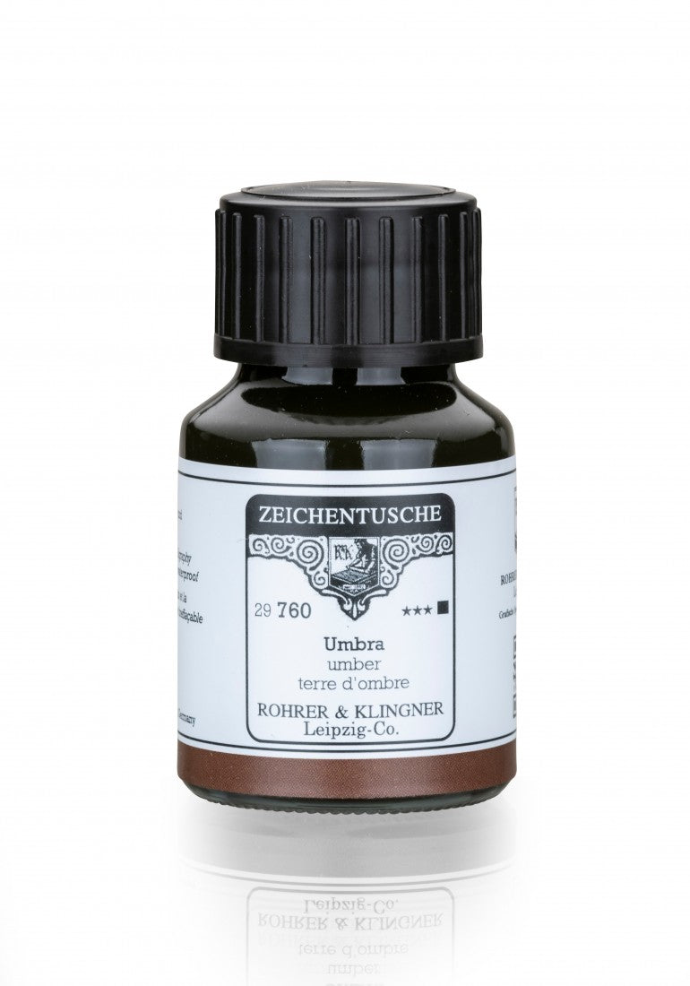 Rohrer & Klingner, Vandbaseret ink / tusch, 50 ml - Umbra