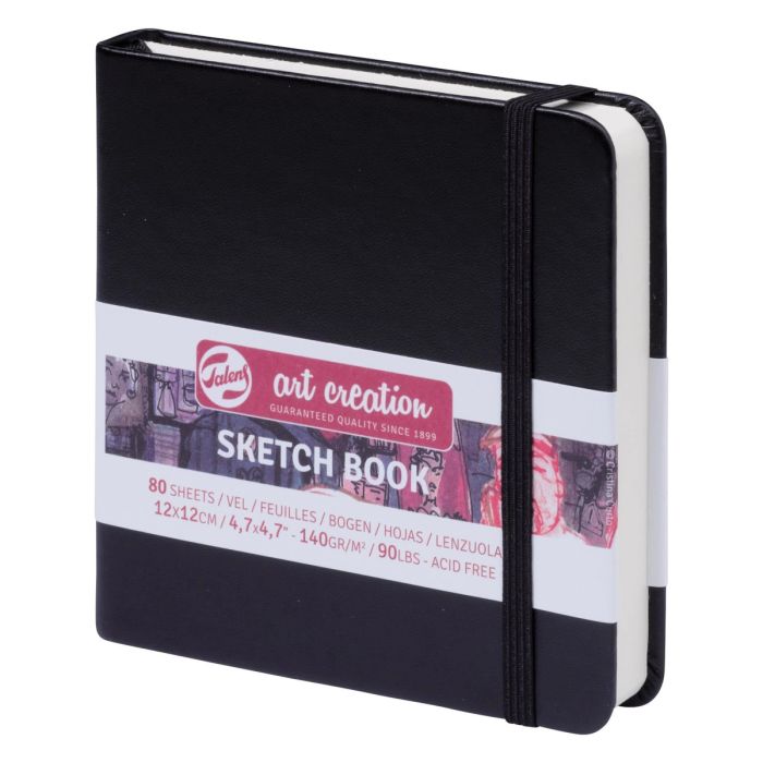 Talens, Sketch book, skitsepapir, bog, 140 g, Black