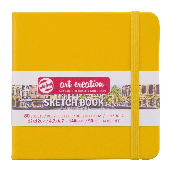 Talens, Sketch book, skitsepapir, bog, 140 g, Golden Yellow