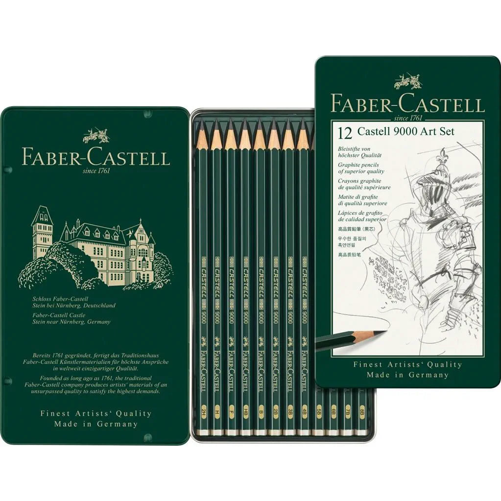 Faber Castell, Castell 9000 8B-2H 12 stk, tin æske