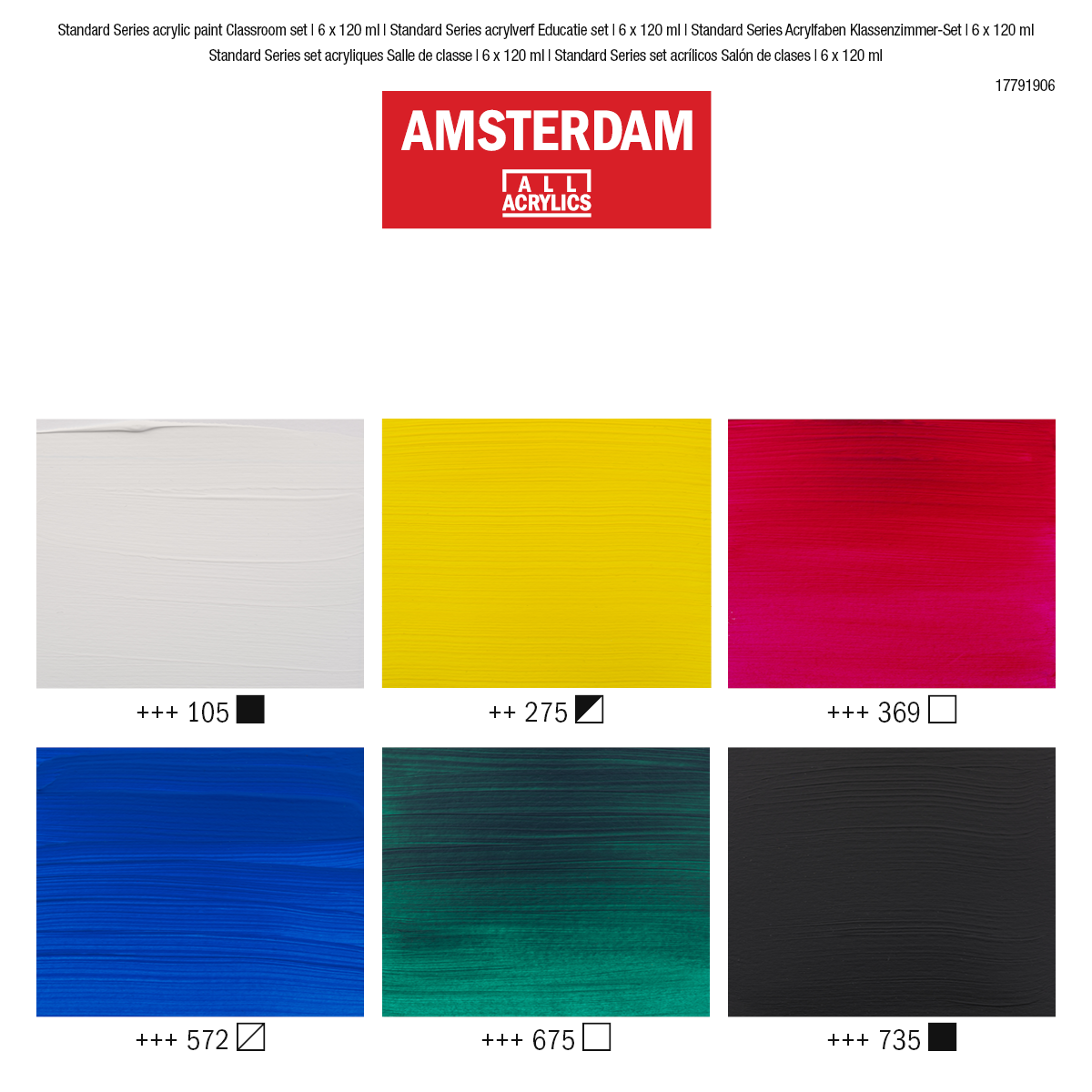 Amsterdam Primary Set – Classroom, 6 x 120 ml