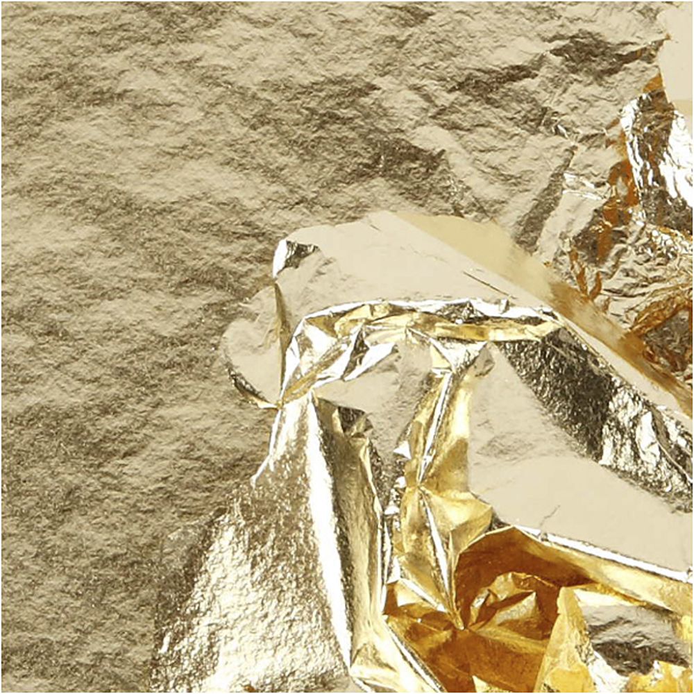 Slagmetal m/25 ark, 16x16 cm - Guld