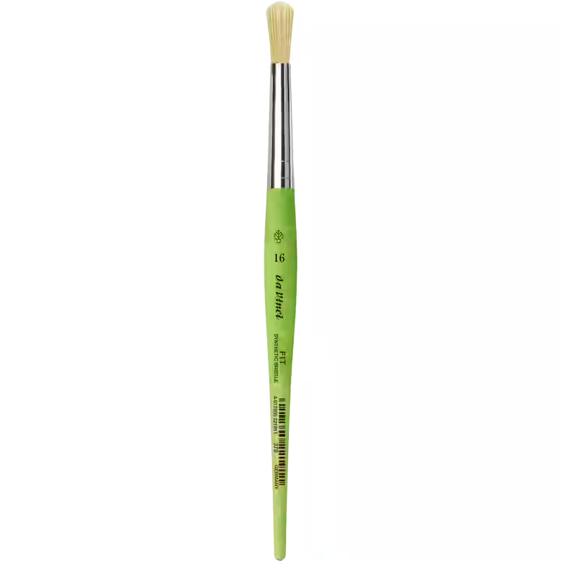 da Vinci FIT Synthetic Bristle rund pensel serie 378, størrelse 16, med bredt rundt børstehoved, lyse syntetiske børstehår og grønt skaft.