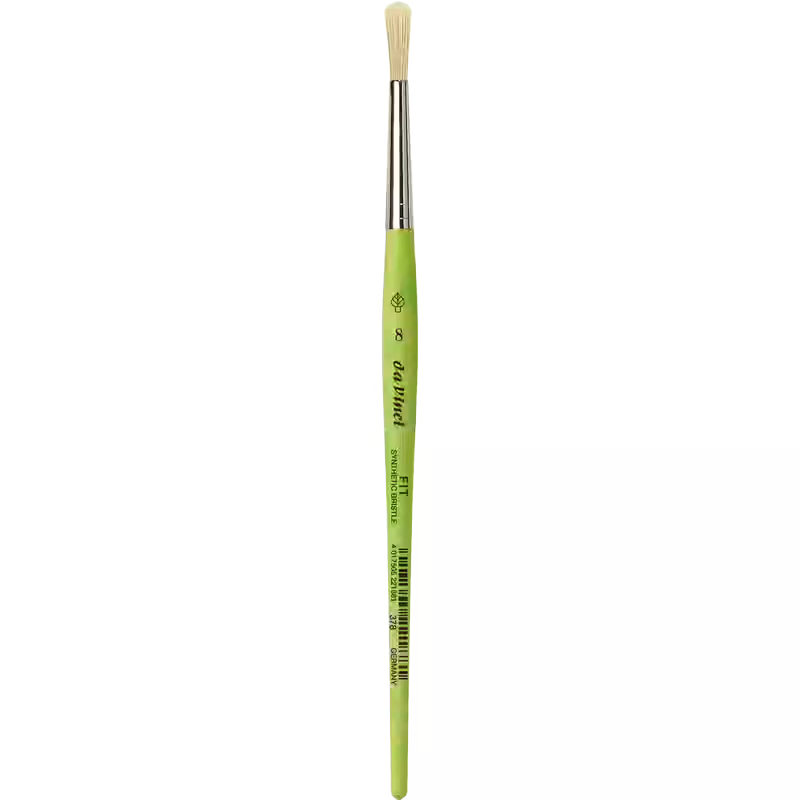da Vinci FIT Synthetic Bristle rund pensel serie 378, størrelse 8, med elastiske syntetiske børstehår og kort grønt skaft.