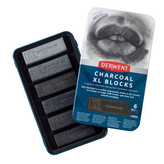 Derwent, Charcoal XL Blocks, 6 stk.