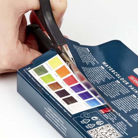 Derwent Watercolour Paint Pan Set - Akvarelsæt med 12 farver