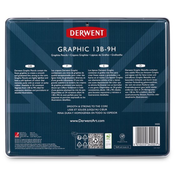 Derwent Graphic 13B-9H, 24 stk.