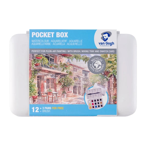 Van Gogh Pocket box i standard farver, 12 farver+ 3 ekstra