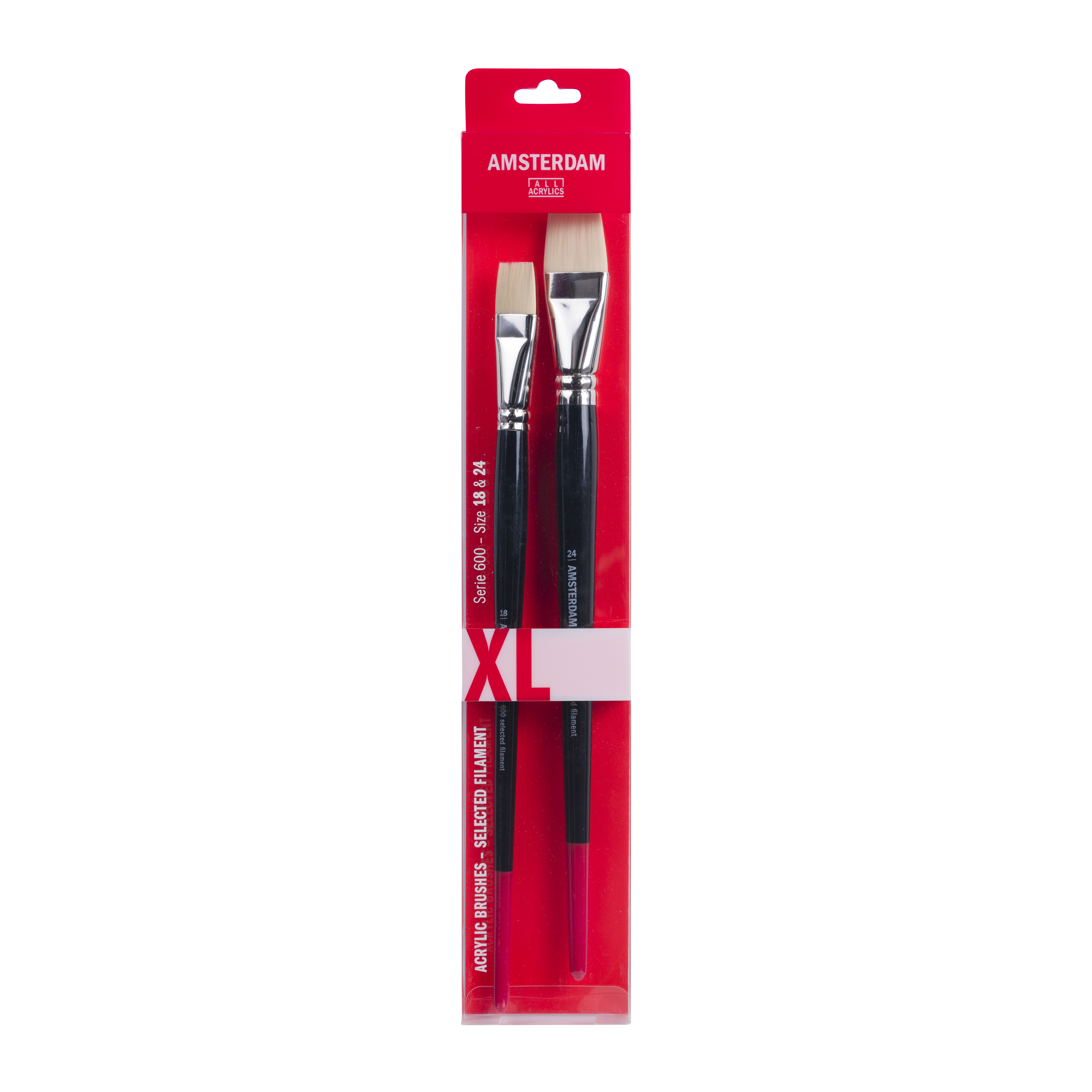 Amsterdam Penselsæt XL – Flade Akrylpensler, 18 og 24 mm