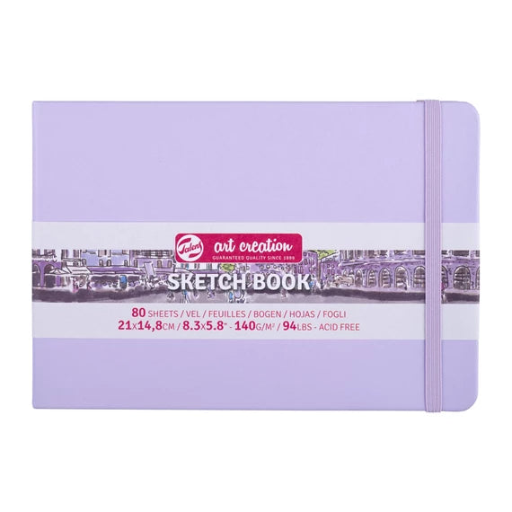 Talens, Sketch book, skitsepapir, bog, 140 g, Pastel Violet