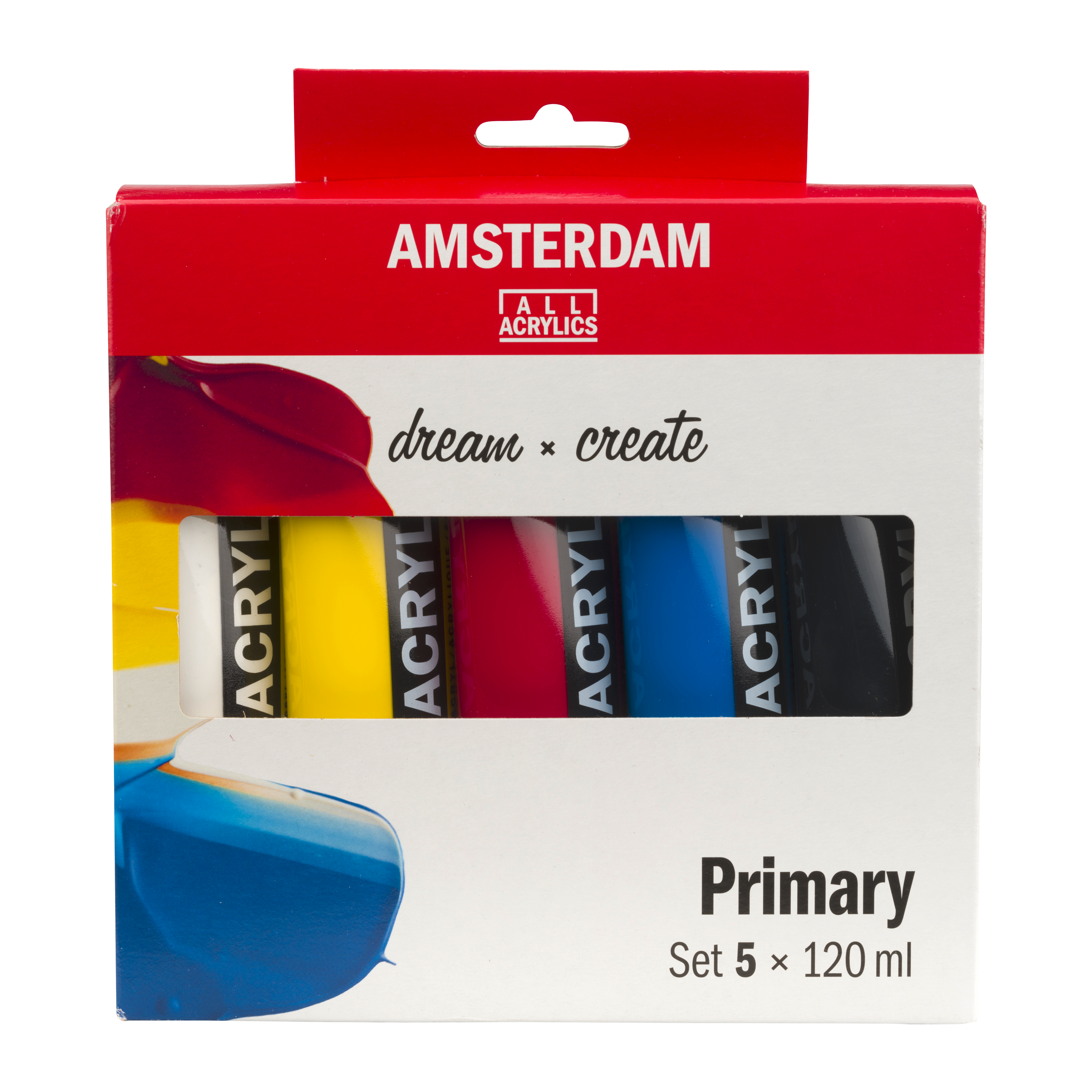 Amsterdam Standard Series – Primære Farver Akrylmaling, 5 × 120 ml