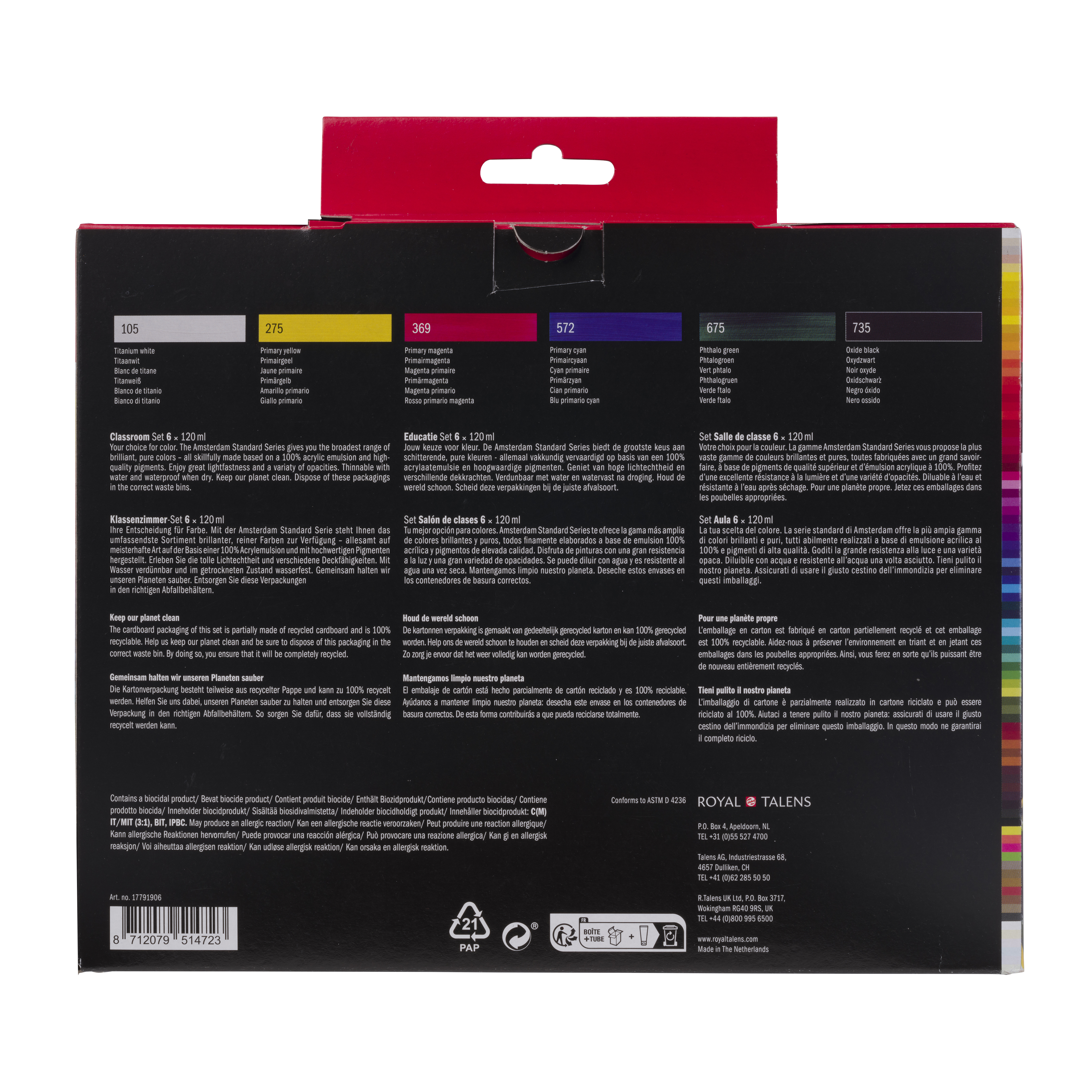 Amsterdam Primary Set – Classroom, 6 x 120 ml