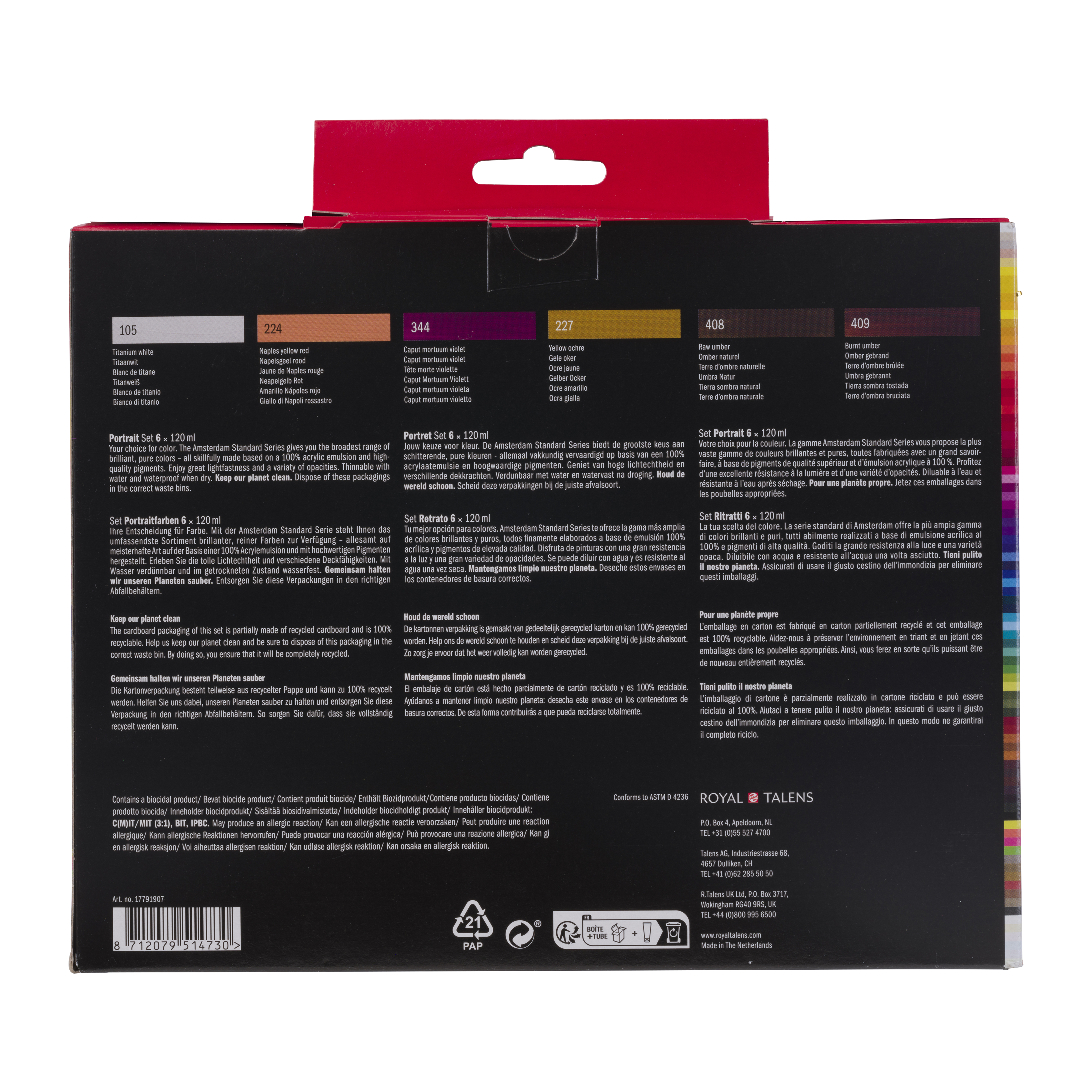 Amsterdam Primary Set – Portrait, 6 x 120 ml