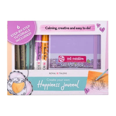 Royal Talens Happiness Journal Sæt med skitsebog og Sakura penne