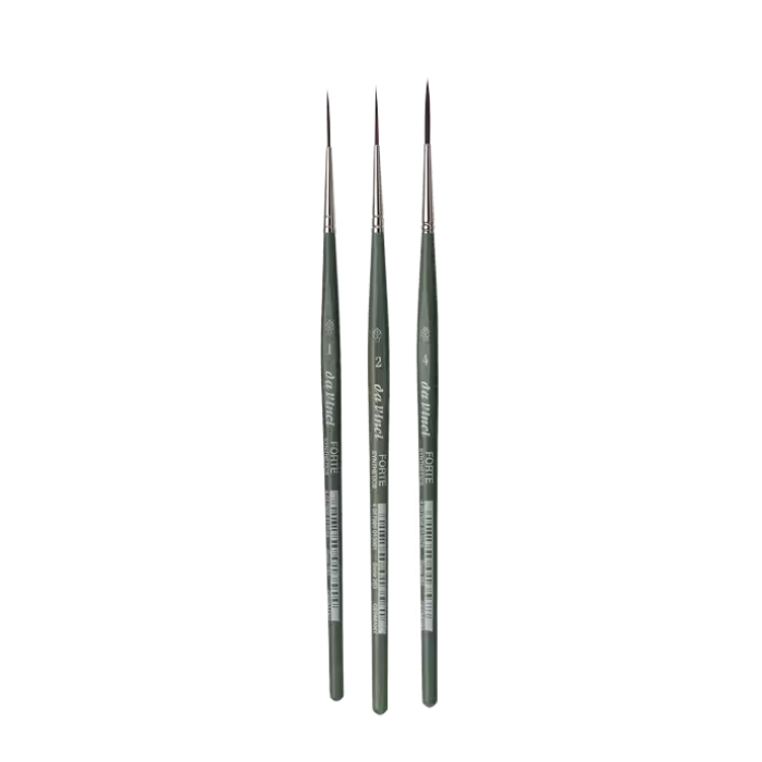 da Vinci FORTE Synthetics Serie 263 liner akvarelpensler med syntetiske hår i tre forskellige størrelser.