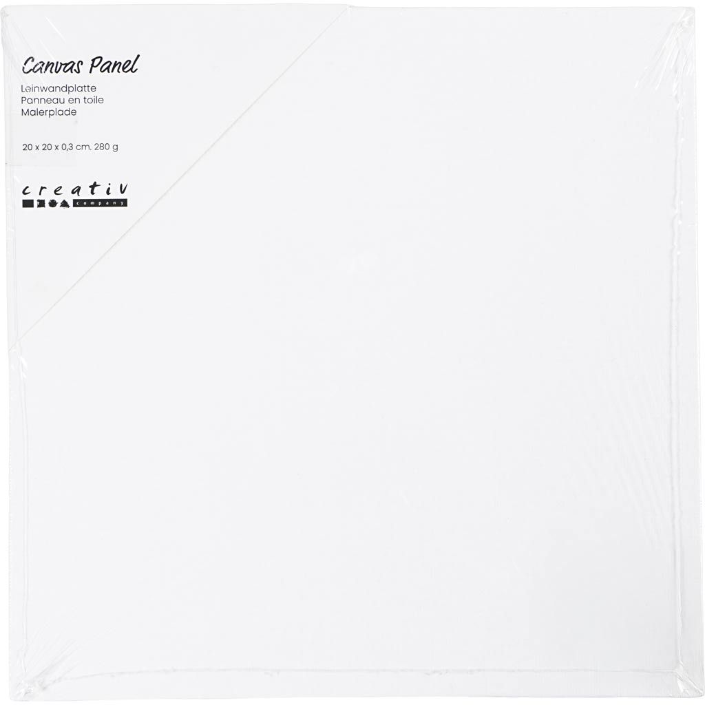 Malerplade med lærred – 20 × 20 cm