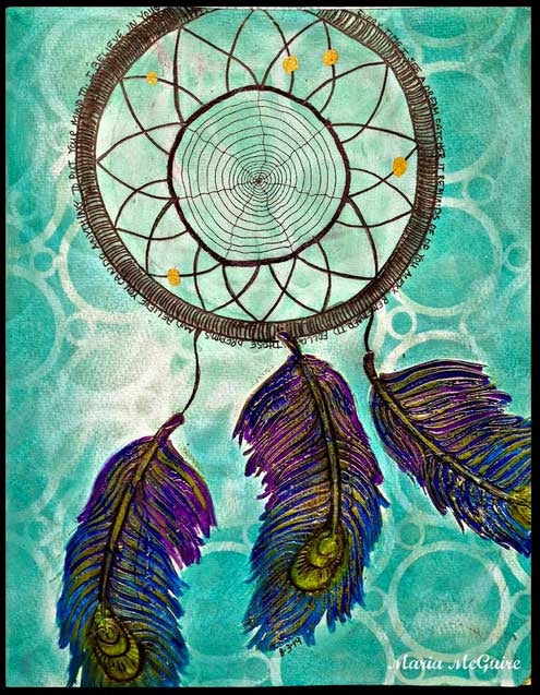 Stencil Girl Peacock Feather Stencil, 15 x 15 cm