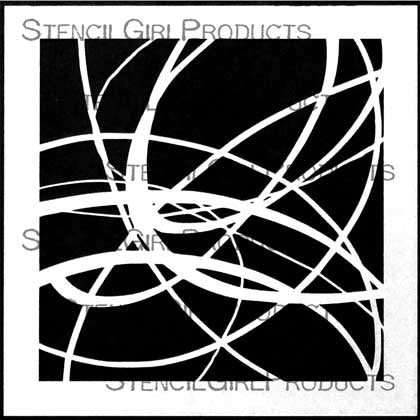 Stencil Girl Curves Stencil, 15 x 15 cm