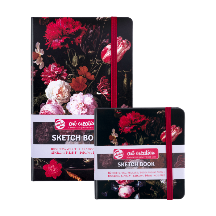 Talens, Sketch book, skitsepapir, bog, 140 g, Flower