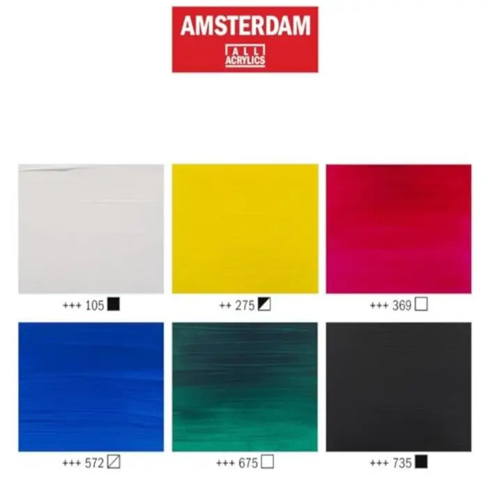 Amsterdam, akrylmaling, primary set, 120 ml, 6 stk - Classroom