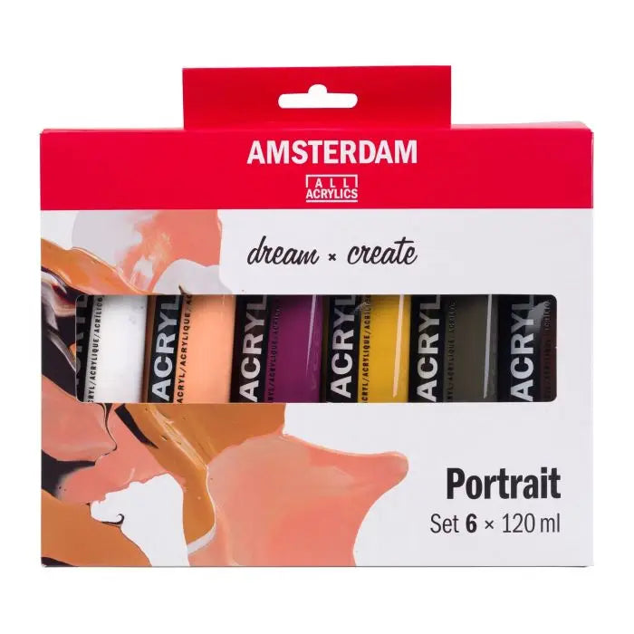 Amsterdam, akrylmaling, primary set, 120 ml, 6 stk - Portrait