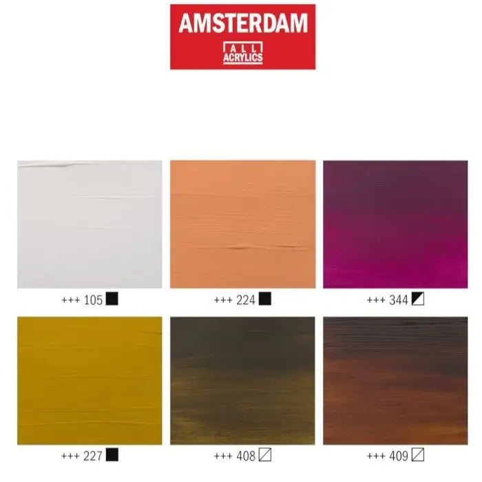 Amsterdam, akrylmaling, primary set, 120 ml, 6 stk - Portrait