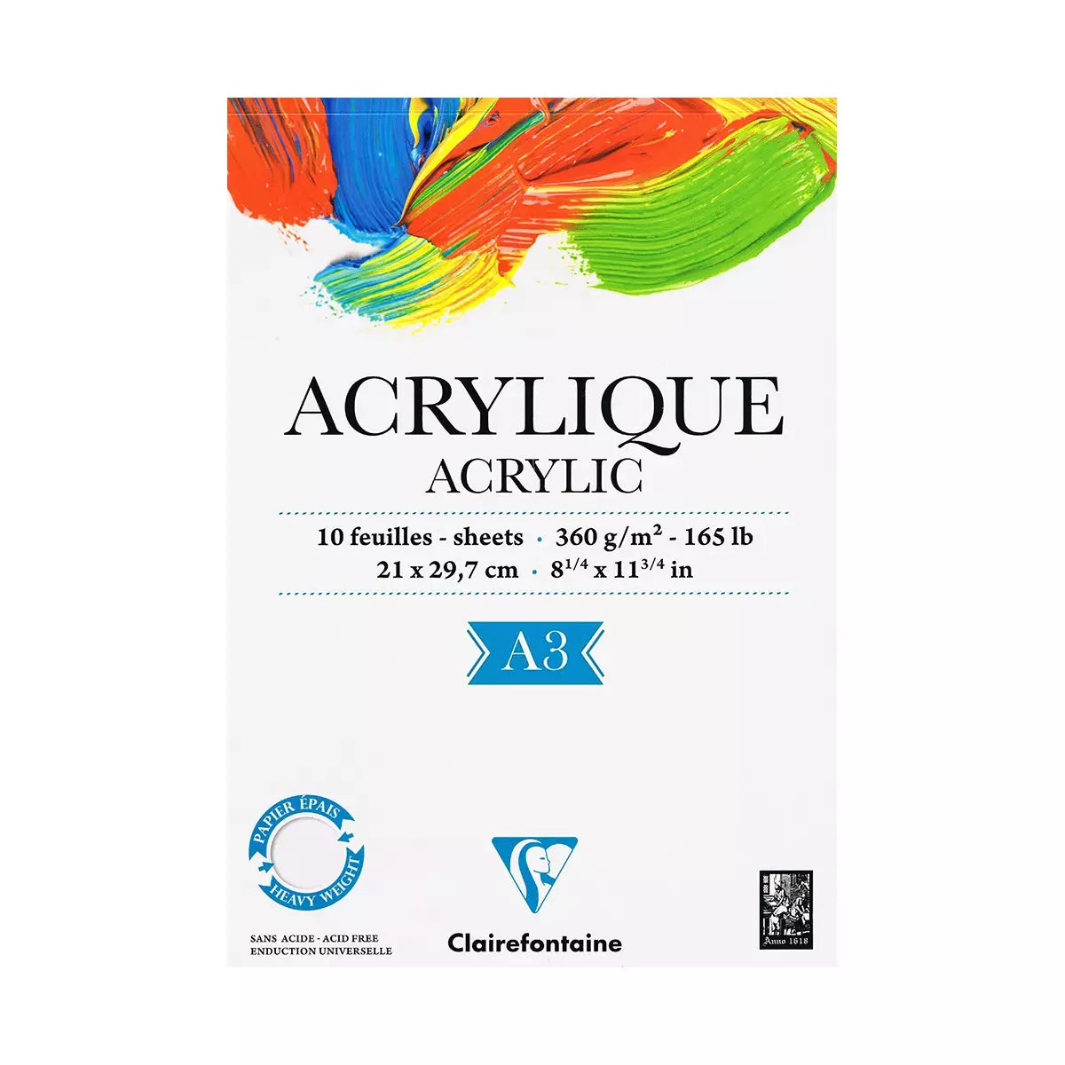 Clairefontaine, Akryl, blok, 10 ark