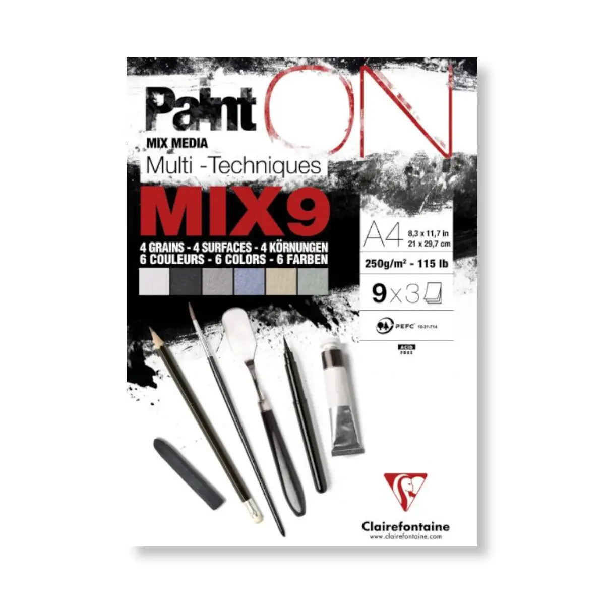 Clairefontaine, Paint ON, MIX9, blok, 27 ark